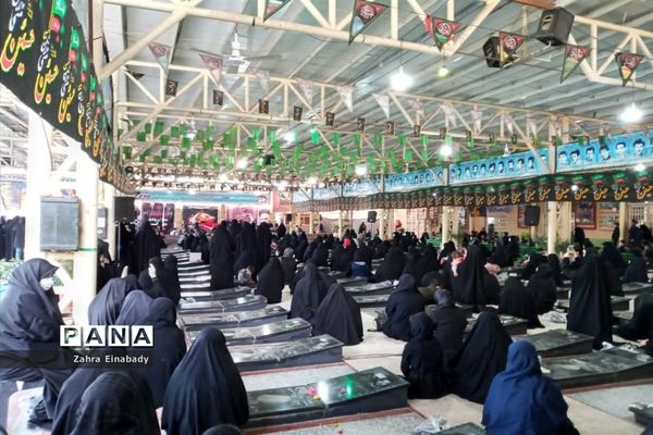 مراسم نمادین جاماندگان اربعین حسینی در گلزارشهدای شهرستان ملارد