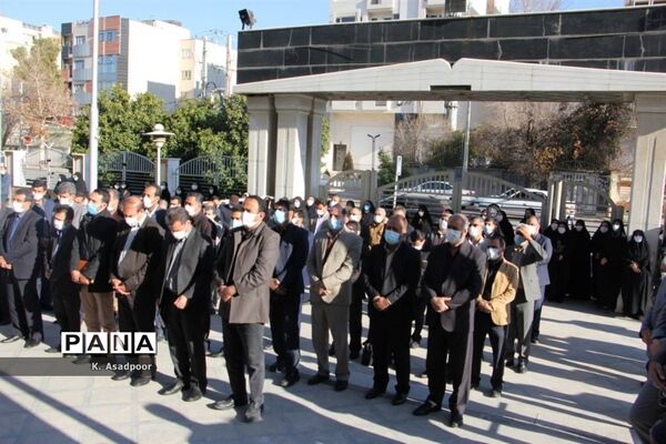 آیین تشییع پیکر شهید گمنام دفاع مقدس در اداره‌کل آموزش و پرورش فارس
