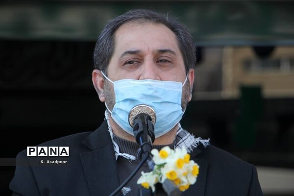 آیین تشییع پیکر شهید گمنام دفاع مقدس در اداره‌کل آموزش و پرورش فارس