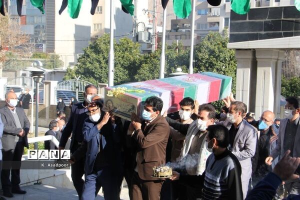 آیین تشییع پیکر شهید گمنام دفاع مقدس در اداره‌کل آموزش و پرورش فارس