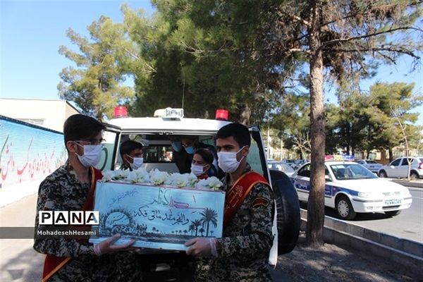 تشییع 2 شهید گمنام در هنرستان شهیدخیامی بیرجند