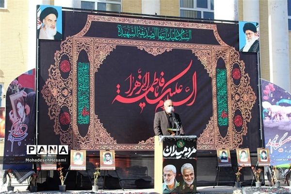 تشییع 2 شهید گمنام در هنرستان شهیدخیامی بیرجند