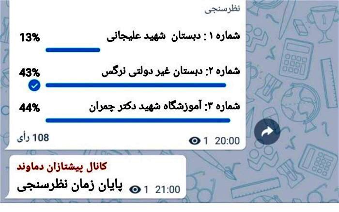 مدرسه شهید چمران دماوند در طرح یاوران انقلاب با بیشترین رای انتخاب شد