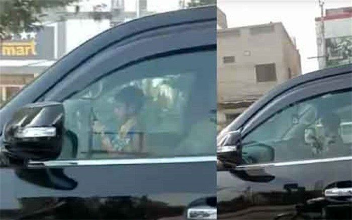 رانندگی کودک ۵ ساله با لندکروز شاسی بلند در خیابان!