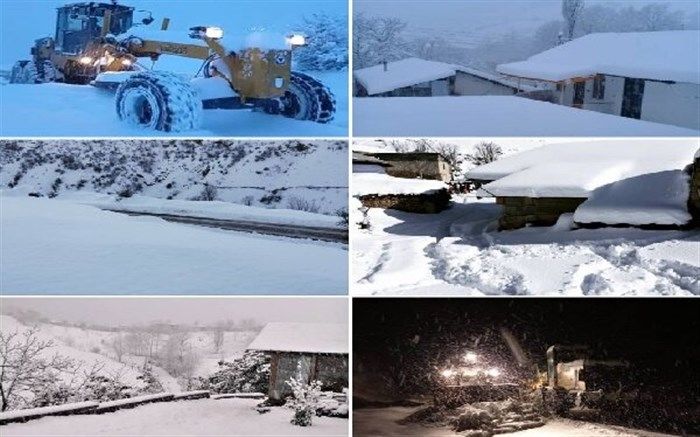 محورهای مواصلاتی ۹ استان کشور درگیر بارش برف و باران