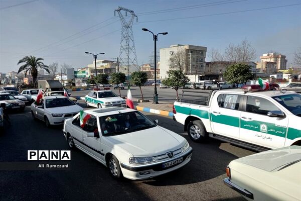 راهپیمایی خودرویی ۲۲ بهمن در قائمشهر
