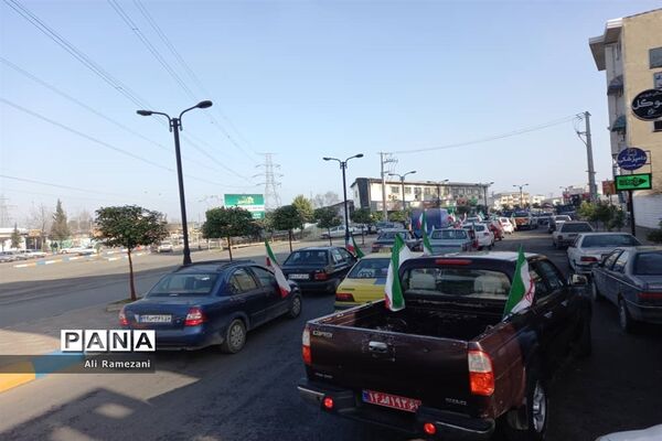 راهپیمایی خودرویی ۲۲ بهمن در قائمشهر