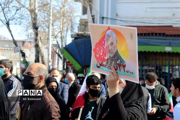 راهپیمایی خودرویی ۲۲ بهمن در قائمشهر