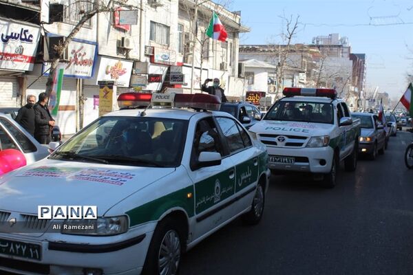 راهپیمایی خودرویی ۲۲ بهمن در قائمشهر