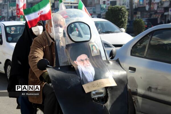 راهپیمایی خودرویی ۲۲ بهمن در قائمشهر