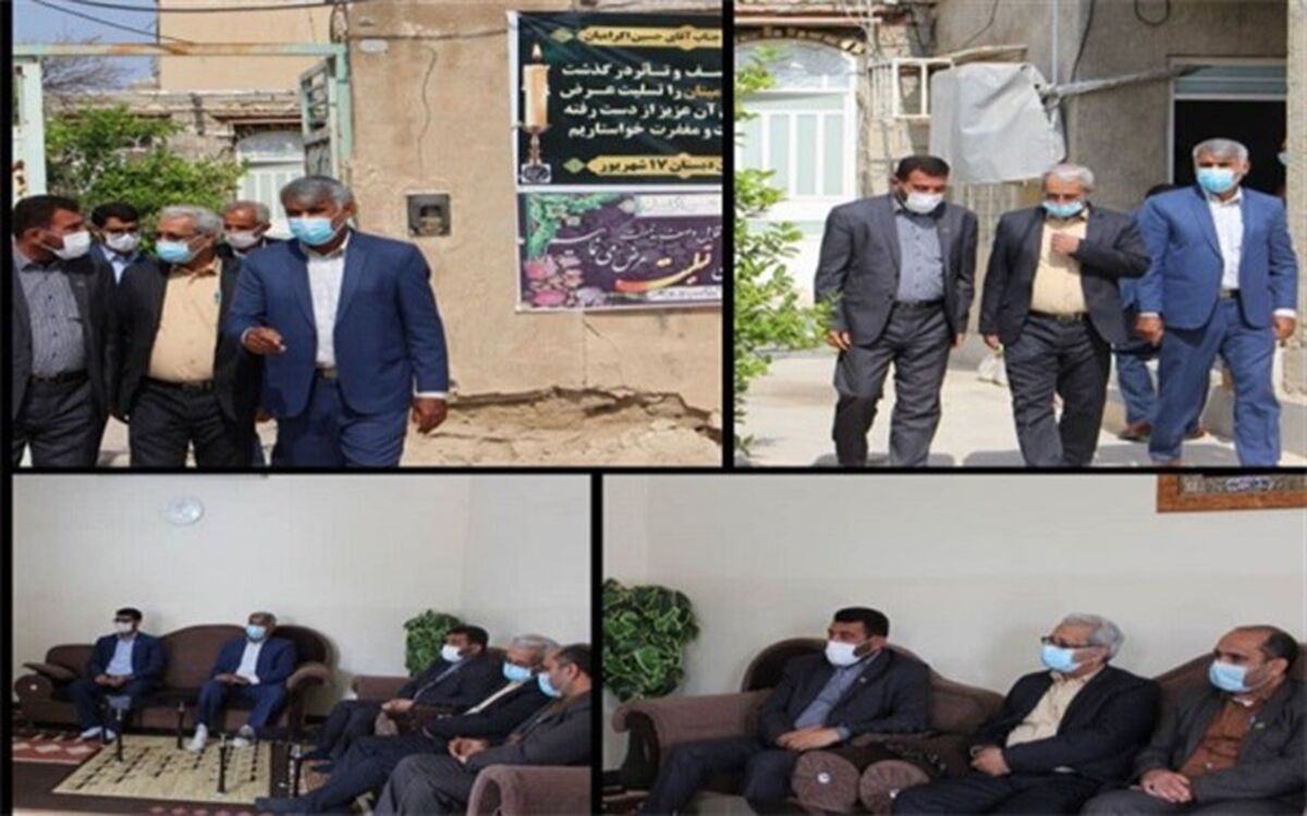 دیدار معاون پرورشی و فرهنگی اداره کل آموزش و پرورش استان بوشهر با خانواده اکرامیان فرهنگی فقید