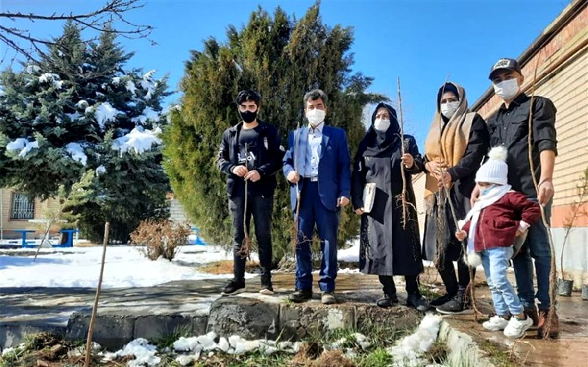 اهدای ۱۶۲ اصله نهال به تعداد مجموع سن شش نفر از اعضای خانواده
