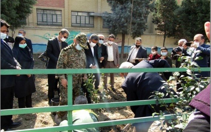 کاشت نهال به یاد شهید سلیمانی درمنطقه 15