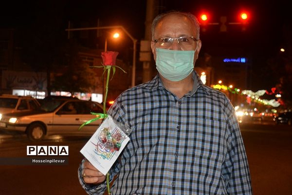 مراسم گلباران میلاد امام زمان (عج) در بیرجند استان خراسان جنوبی