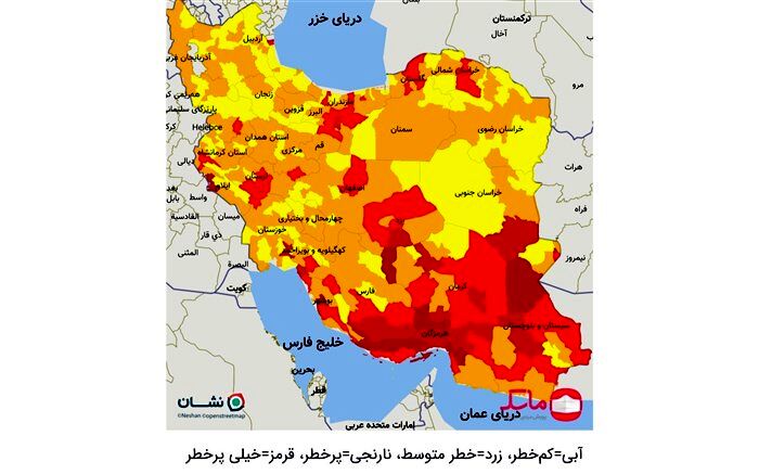 تهران و ۹۱ شهرستان دیگر در وضعیت قرمز کرونا