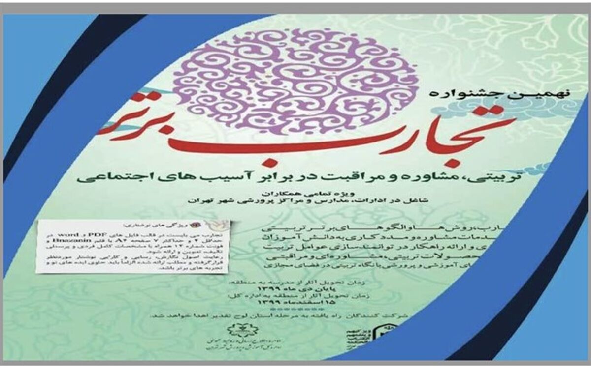 درخشش فرهنگیان تهران در جشنواره تجارب برتر تربیتی، مشاوره و مراقبت در برابرآسیب‌های اجتماعی