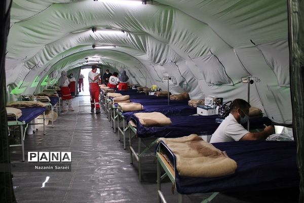 افتتاح بیمارستان سیار جمعیت هلال احمر استان تهران در شهرستان بهارستان