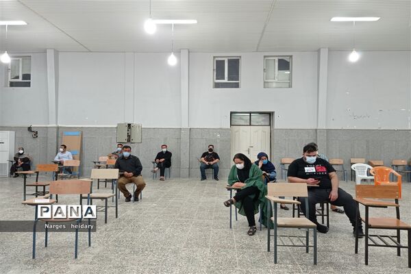 افتتاح دومین سالن  تجمیعی واکسن کرونا در مدرسه شهید رحیمی امیدیه