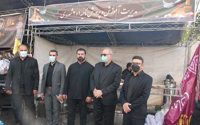 برپایی موکب فرهنگیان شهرری  برای جاماندگان دیار عشق