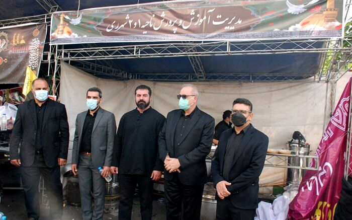 برپایی موکب فرهنگیان شهرری  برای جاماندگان دیار عشق