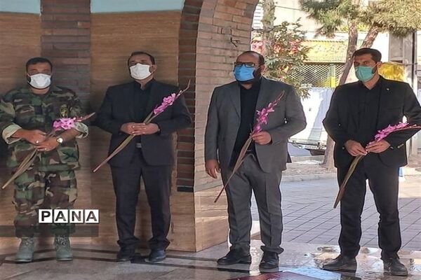 برگزاری مراسم غبار روبی و عطرافشانی گلزار شهدای شهر مشکین دشت کرج