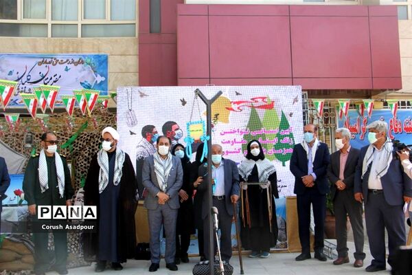 آیین استانی نواختن زنگ ایثار و مقاومت در مدرسه شاهد دالکی ناحیه 1 شیراز