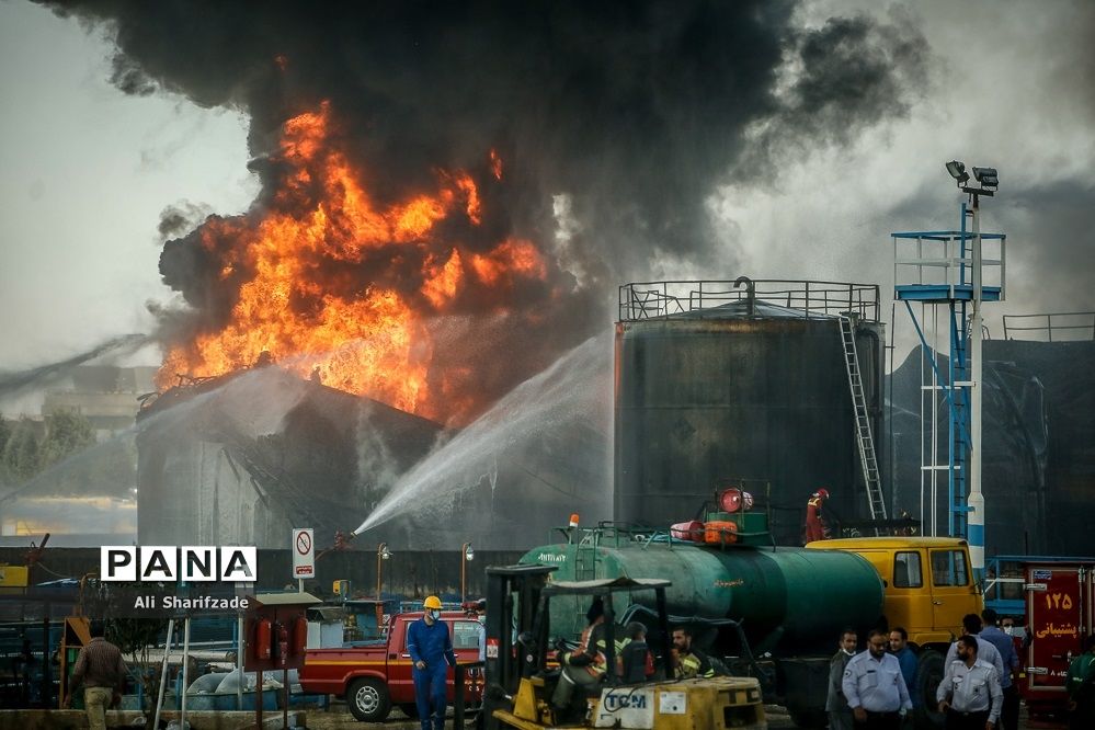 آتش‌سوزی در پالایشگاه نفت تهران