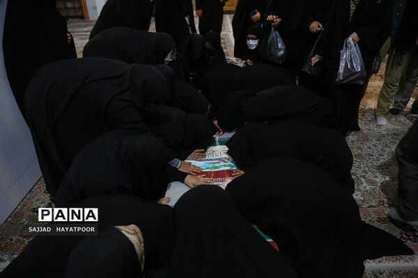 وداع با پیکر شهید فاطمه اسدی در حرم حضرت معصومه و مسجد جمکران