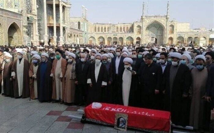 پیکر آیت‌الله محسن مجتهد شبستری در حرم حضرت معصومه خاکسپاری شد