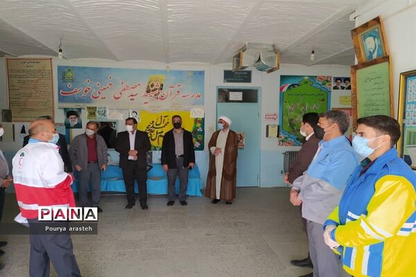 مانور سراسری زلزله در مدرسه مصطفی خمینی شهرستان خوسف