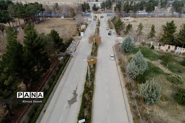 فضای زمستانی اردوگاه شهید آیت اله دستغیب در شیراز