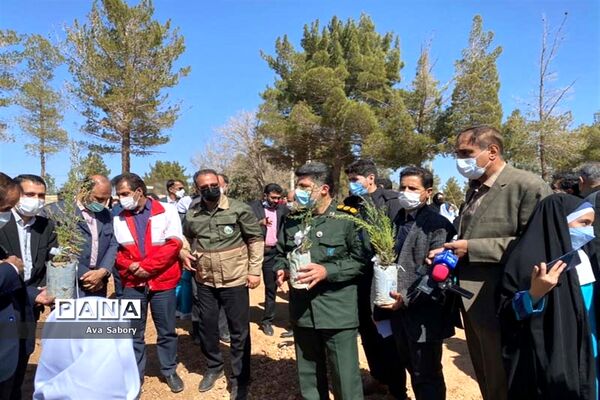 با حضور مسئولان آموزش و پرورش آباده  اجرای پویش ایران سر سبز
