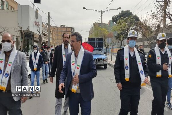 راهپیمایی مهدی یاوران در شهرستان قدس