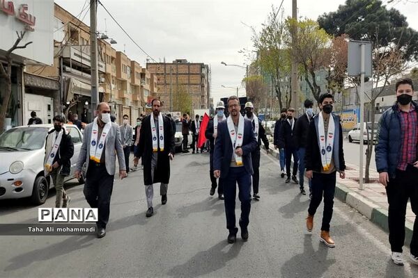 راهپیمایی مهدی یاوران در شهرستان قدس