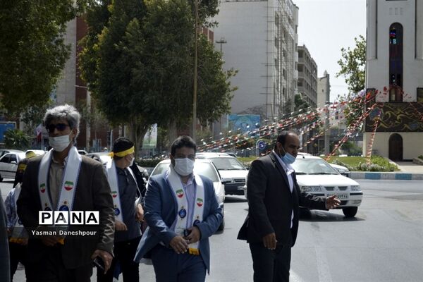 پیاده‌روی دانش‌آموزی مهدی یاوران مدارس بوشهر