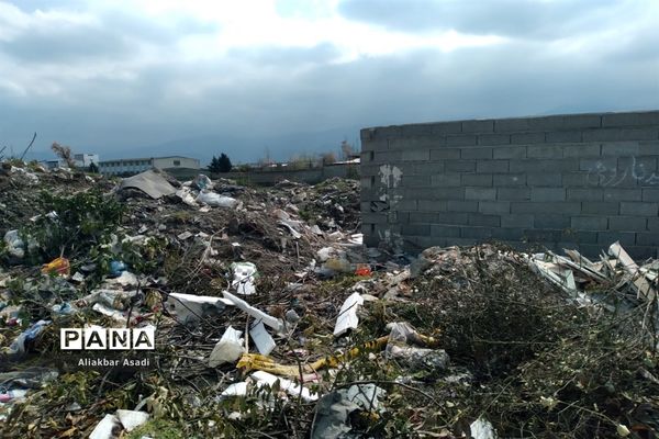 روئیدن زباله در کنار سبزه‌زار بهار