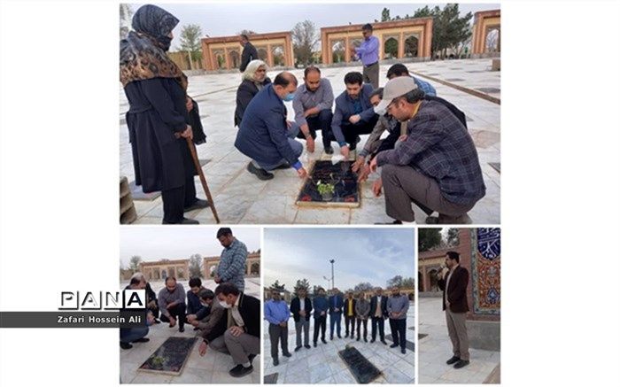 عطر افشانی گلزار شهدای هنرمند در شیروان