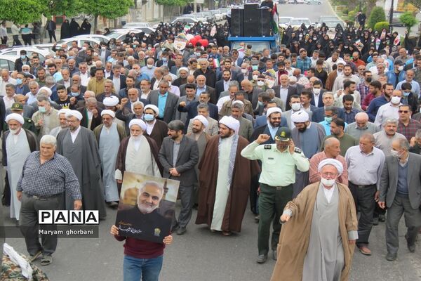 بانگ استکبارستیزی مردم در خیابان‌های بهنمیر پیچید
