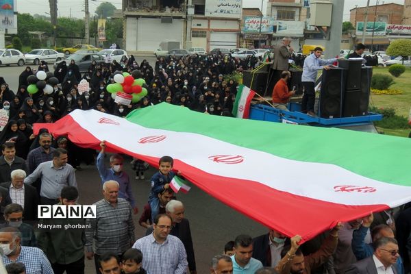 بانگ استکبارستیزی مردم در خیابان‌های بهنمیر پیچید