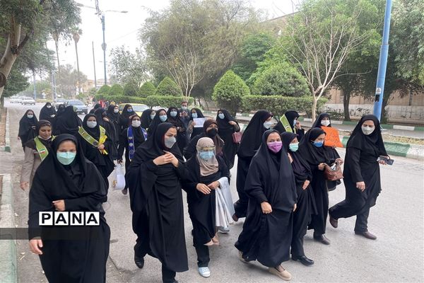 حضور پرشور و حماسی جامعه فرهنگیان ناحیه یک اهواز در راهپیمایی روز جهانی قدس