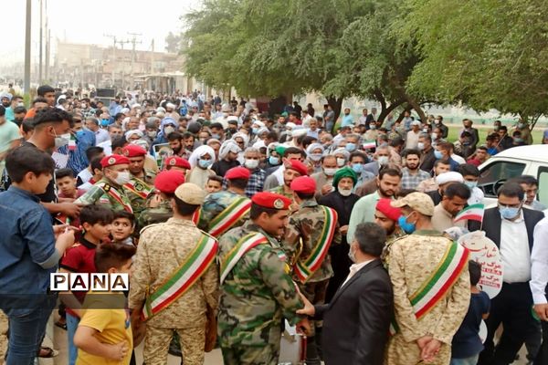 شرکت دانش‌آموزان شهرستان حمیدیه در راهپیمایی روز قدس