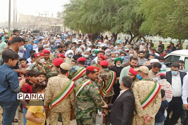 شرکت دانش‌آموزان شهرستان حمیدیه در راهپیمایی روز قدس