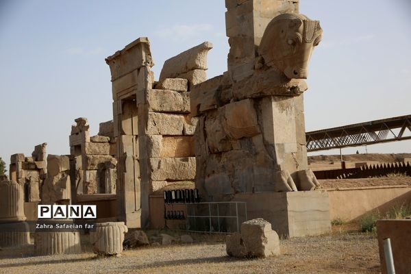 بازدید گردشگران از تخت جمشید در روز شیراز