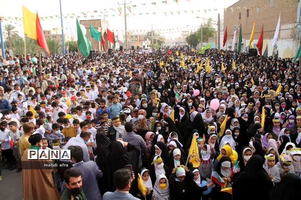 اجتماع چند هزار نفری سرود سلام فرمانده شهرستان بهبهان