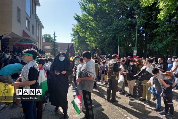 آیین تشیع و تدفین دو شهید دانش‌آموز گمنام دفاع مقدس