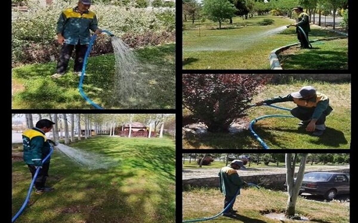 تداوم آبیاری فضاهای سبز شهری با افزایش دمای هوای استان