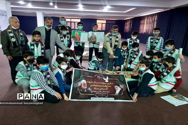 غبار روبی مزار شهدا توسط پیشتازان دبیرستان پسرانه شاهد خیبر