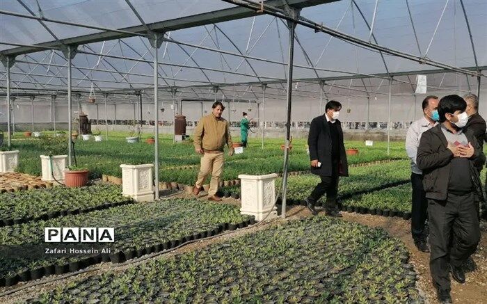 آشنایی با روش‌های تولید گل و گیاه توسط شهرداری به دانش‌آموزان شیروانی