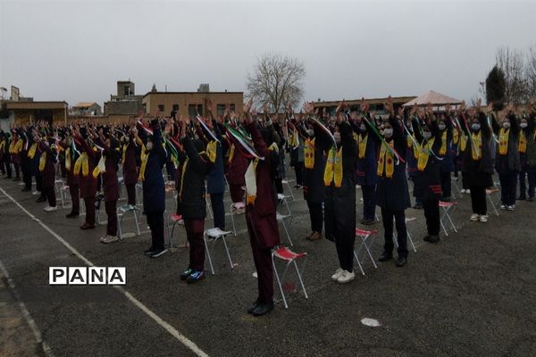 مانور تشکیلاتی یاوران انقلاب و نواختن زنگ انقلاب در جوادآباد