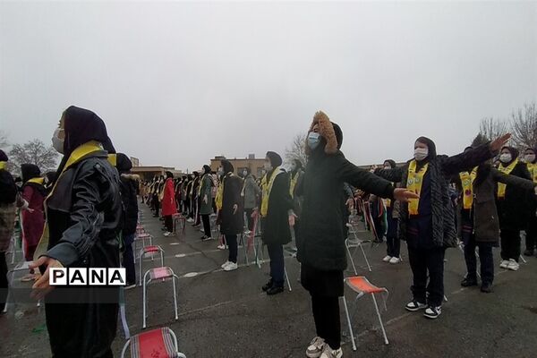 مانور تشکیلاتی یاوران انقلاب و نواختن زنگ انقلاب در جوادآباد